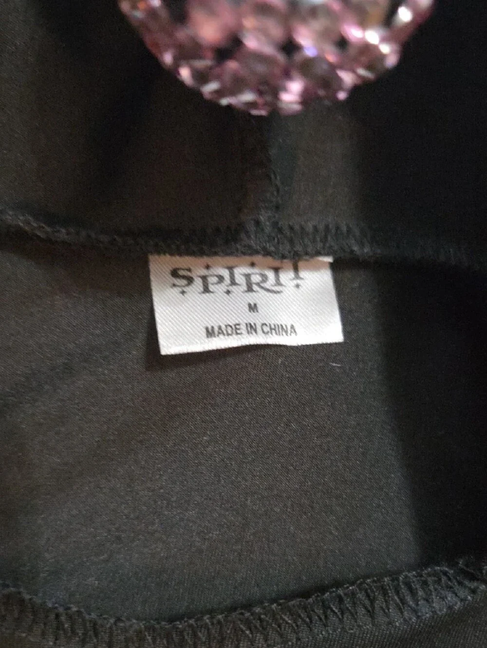 Spirit Black Hooded Costume Top with Decorative Accent